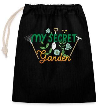 Mein geheimer Garten My Secret Garden - Verschließbarer Geschenkbeutel aus Baumwolle (25x30cm) - Schwarz - Vorne
