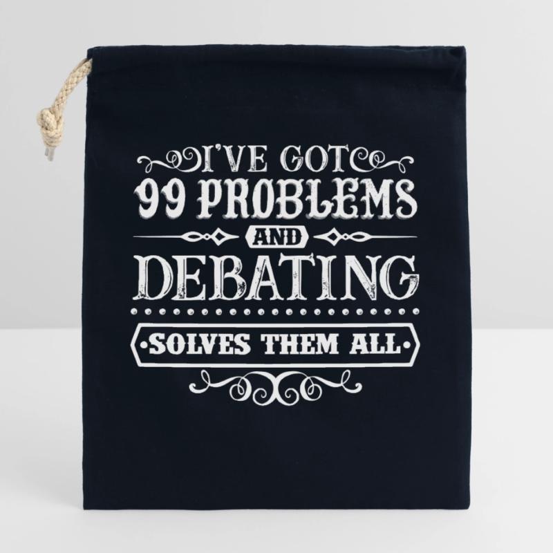 Debating Solves All Problems Closable cotton gift bag (25x30cm)