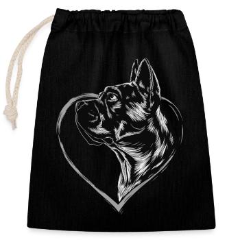 Cane Corso - Verschließbarer Geschenkbeutel aus Baumwolle (25x30cm) - Schwarz - Vorne