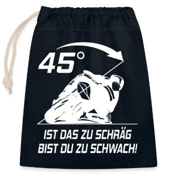 Moto genouillères boucles gueule de bois motard hommes femme - Sac cadeau en coton avec cordon (25 x 30 cm) - bleu marine - Devant