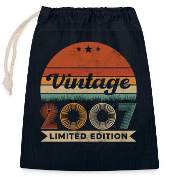 18 Jahre 2007 Vintage Retro Geburtstagsgeschenk - Verschließbarer Geschenkbeutel aus Baumwolle (25x30cm) - Navy - Vorne