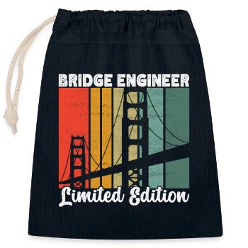 Bridge Engineer Bridge Construction - Closable cotton gift bag (25x30cm) - navy - Front