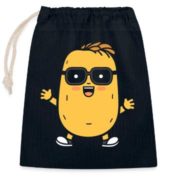 Potato - Closable cotton gift bag (25x30cm) - navy - Front