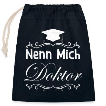 Doktorarbeit NENN MICH DOKTOR Ph.D Lustiges - Verschließbarer Geschenkbeutel aus Baumwolle (25x30cm) - Navy - Vorne