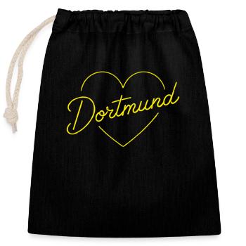 Amour Dortmund - Sac cadeau en coton avec cordon (25 x 30 cm) - noir - Devant