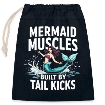 Mermaid Underwater Performer Mermaid - Closable cotton gift bag (25x30cm) - navy - Front