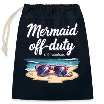 Sirène Artiste sous-marin Sirène - Sac cadeau en coton avec cordon (25 x 30 cm) - bleu marine - Devant