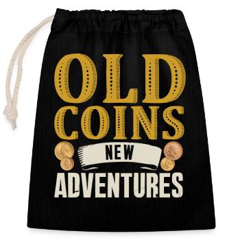 Numismatics Coin Roman Collection - Closable cotton gift bag (25x30cm) - black - Front