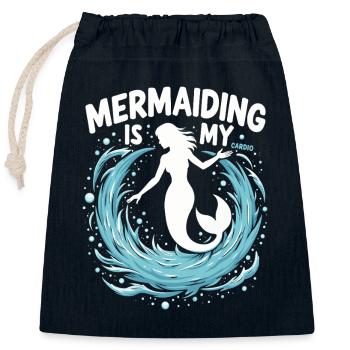 Sirène Artiste sous-marin Sirène - Sac cadeau en coton avec cordon (25 x 30 cm) - bleu marine - Devant