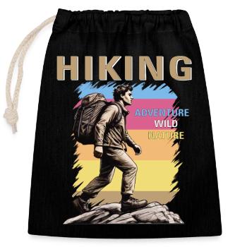 MOUNTAINEERING HIKING - Closable cotton gift bag (25x30cm) - black - Front