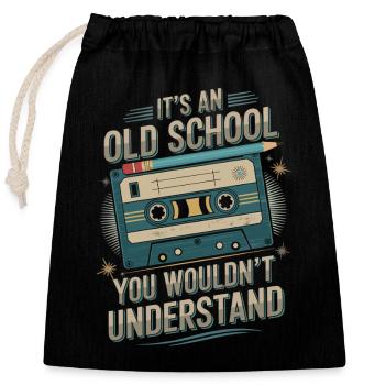 Retro Mixtape – Oldschool Nostalgie für Musikfans - Verschließbarer Geschenkbeutel aus Baumwolle (25x30cm) - Schwarz - Vorne