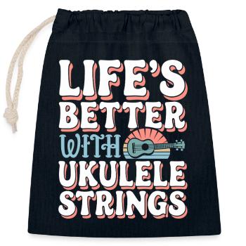 Ukulele -spieler Hawaiianischer Musik Tropical - Verschließbarer Geschenkbeutel aus Baumwolle (25x30cm) - Navy - Vorne