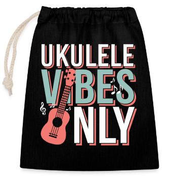 Ukulele -spieler Hawaiianischer Musik Tropical - Verschließbarer Geschenkbeutel aus Baumwolle (25x30cm) - Schwarz - Vorne