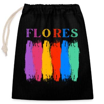 Flores Indonesia - Closable cotton gift bag (25x30cm) - black - Front