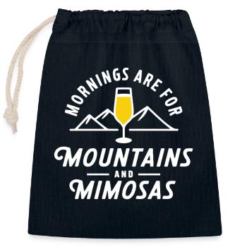 Der Morgen ist für Berge und Mimosen Wandern - Verschließbarer Geschenkbeutel aus Baumwolle (25x30cm) - Navy - Vorne