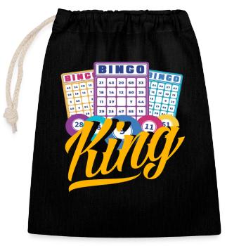 Bingo King Player Passion - Closable cotton gift bag (25x30cm) - black - Front