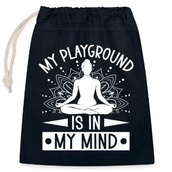 Pilates Enthusiasts Playground In My Mind Pilates - Closable cotton gift bag (25x30cm) - navy - Front