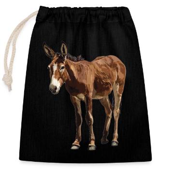 Mules Mule - Closable cotton gift bag (25x30cm) - black - Front