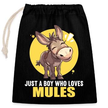 Mules Mule - Closable cotton gift bag (25x30cm) - black - Front