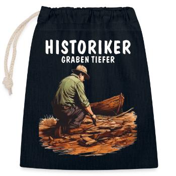 LES HISTORIENS CREUSENT PLUS PROFONDÉMENT - Sac cadeau en coton avec cordon (25 x 30 cm) - bleu marine - Devant