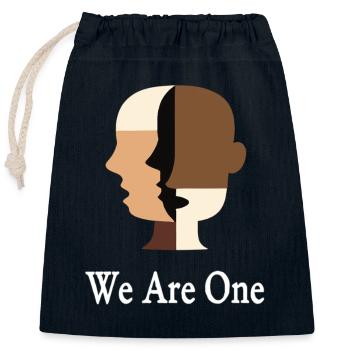 We Are One Vielfalt Gleichberechtigung Toleranz - Verschließbarer Geschenkbeutel aus Baumwolle (25x30cm) - Navy - Vorne