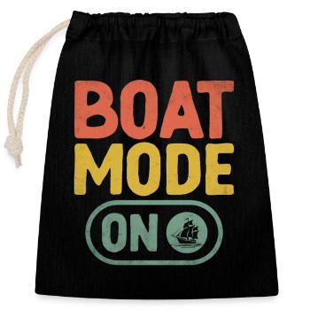 Bootsmodus auf dem Paddelboot - Verschließbarer Geschenkbeutel aus Baumwolle (25x30cm) - Schwarz - Vorne