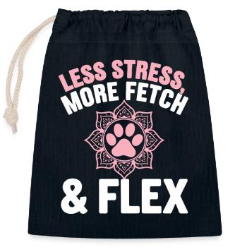 Doga Dog Yoga Pet Wellness Mindful Stretching - Closable cotton gift bag (25x30cm) - navy - Front