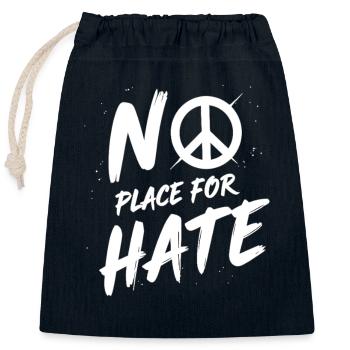 No Place for Hate Friedensbotschaft gegen Hass - Verschließbarer Geschenkbeutel aus Baumwolle (25x30cm) - Navy - Vorne