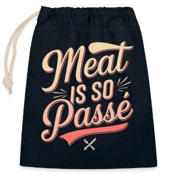 Meat is so past - vegan vegetarian - Closable cotton gift bag (25x30cm) - navy - Front