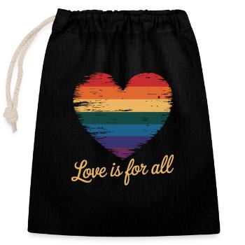 L’amour est pour tous - Sac cadeau en coton avec cordon (25 x 30 cm) - noir - Devant
