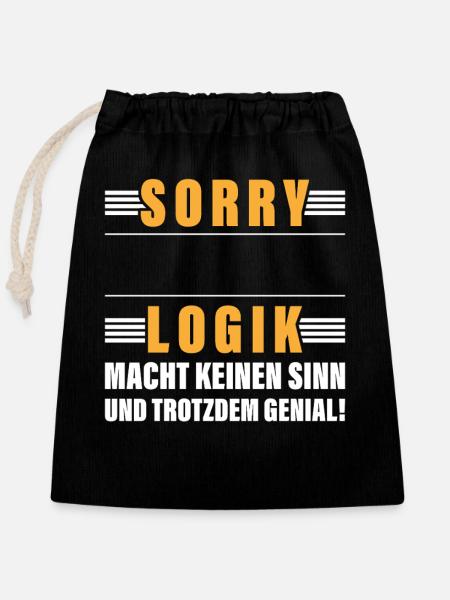 Personalisierbar Beruf Logik Name Geschenk Witzig - Verschließbarer Geschenkbeutel aus Baumwolle (25x30cm) - Schwarz