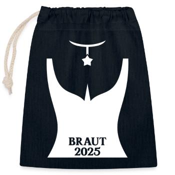 Braut 2025 Hochzeit Junggesellinnenabschied JGAS - Verschließbarer Geschenkbeutel aus Baumwolle (25x30cm) - Navy - Vorne