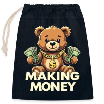 Making Money Money Bear Hustler Successful - Closable cotton gift bag (25x30cm) - navy - Front