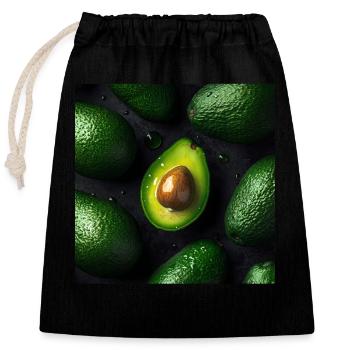Avocado - Verschließbarer Geschenkbeutel aus Baumwolle (25x30cm) - Schwarz - Vorne