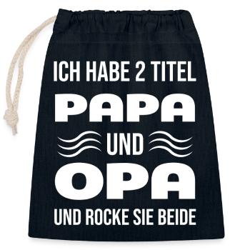 ZWEI TITEL OH MEIN GOT - Verschließbarer Geschenkbeutel aus Baumwolle (25x30cm) - Navy - Vorne
