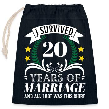 years of marriage Zeichenfläche 1 Kopie 4 - Verschließbarer Geschenkbeutel aus Baumwolle (25x30cm) - Navy - Vorne