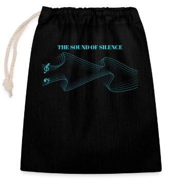 Le son du silence Mélomane Design - Sac cadeau en coton avec cordon (25 x 30 cm) - noir - Devant