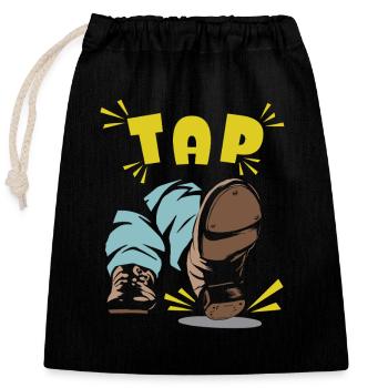 TAP Steps Rhythm Dynamics for Dance Enthusiasts - Closable cotton gift bag (25x30cm) - black - Front