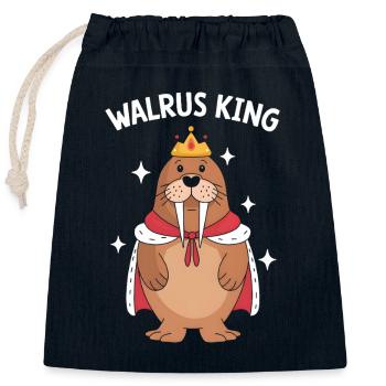 Walross - Verschließbarer Geschenkbeutel aus Baumwolle (25x30cm) - Navy - Vorne