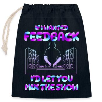 Wenn ich Feedback Sound Engineer wollte - Verschließbarer Geschenkbeutel aus Baumwolle (25x30cm) - Navy - Vorne