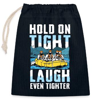 Rafting Adventure : Accrochez-vous, riez - Sac cadeau en coton avec cordon (25 x 30 cm) - bleu marine - Devant