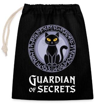 Gardien des secrets Mysticisme félin - Sac cadeau en coton avec cordon (25 x 30 cm) - noir - Devant