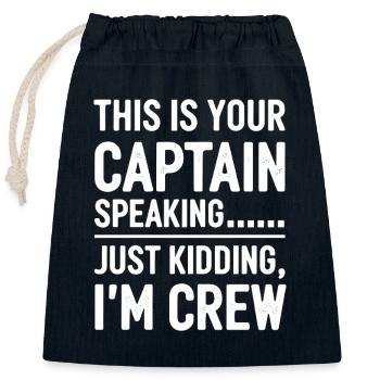 Hôtesse de l’air du personnel de cabine professionnel de l’aviation - Sac cadeau en coton avec cordon (25 x 30 cm) - bleu marine - Devant