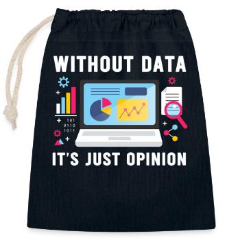Funny Data Enthusiast Design - Closable cotton gift bag (25x30cm) - navy - Front