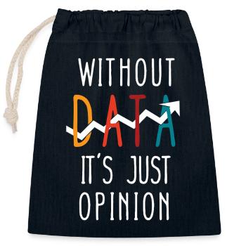 Funny Data Enthusiast Design - Closable cotton gift bag (25x30cm) - navy - Front