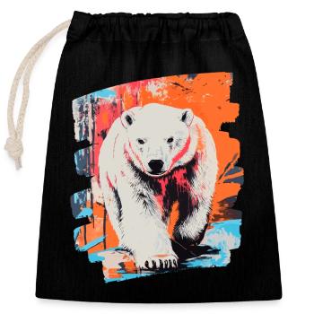 Polar Bear Graffiti Sprayer - Closable cotton gift bag (25x30cm) - black - Front