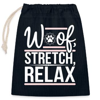 Doga Dog Yoga Pet Wellness Mindful Stretching - Closable cotton gift bag (25x30cm) - navy - Front