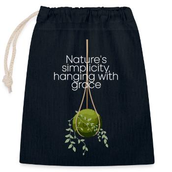 Kokedama Moss Ball Plantes Jardinage Japonais - Sac cadeau en coton avec cordon (25 x 30 cm) - bleu marine - Devant
