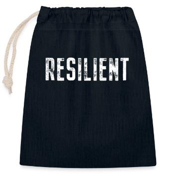 Resilient Mentale Gesundheit Motivation Resilienz - Verschließbarer Geschenkbeutel aus Baumwolle (25x30cm) - Navy - Vorne