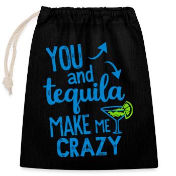Tequila Party Dire Citation - Sac cadeau en coton avec cordon (25 x 30 cm) - noir - Devant